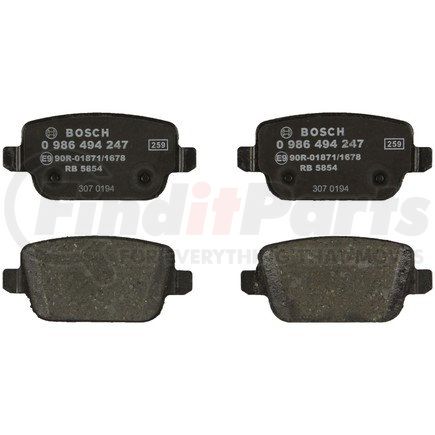 0986494247 by BOSCH - EUROLINE DISC BRAKE PAD SET
