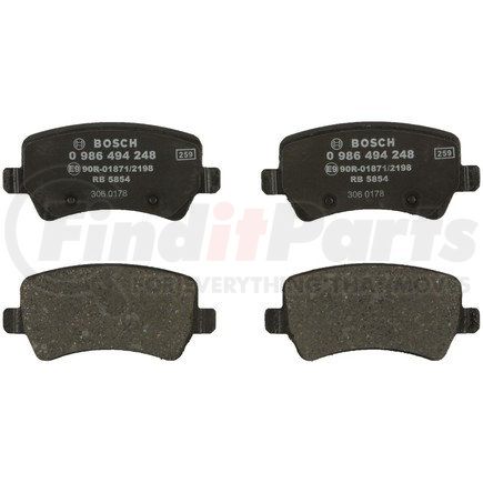0986494248 by BOSCH - EUROLINE DISC BRAKE PAD