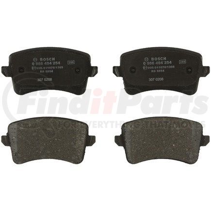 0986494254 by BOSCH - EUROLINE DISC BRAKE PAD SET