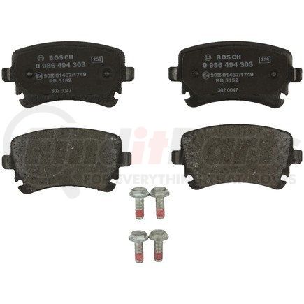 0986494303 by BOSCH - EUROLINE DISC BRAKE PAD SET