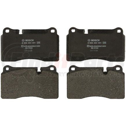 0986494351 by BOSCH - EUROLINE DISC BRAKE PAD SET