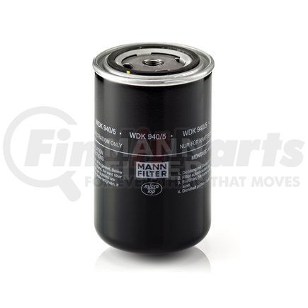 WDK940/5 by MANN-HUMMEL FILTERS - HP Spin-on Fuel Filter