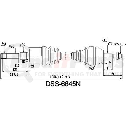 6645N by DIVERSIFIED SHAFT SOLUTIONS (DSS) - CV Axle Shaft