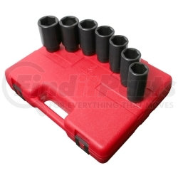 2839 by SUNEX TOOLS - 1/2" Drive Metric Deep Spindle Nut Impact Socket Set, 7 Pc.