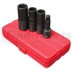 2724 by SUNEX TOOLS - 1/2" Drive, SAE & Metric Deep Thin Wall Flip Socket Set, 4 Pc.