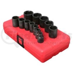 3360 by SUNEX TOOLS - 3/8" Dr SAE Impact Socket Set, 12 Pc.