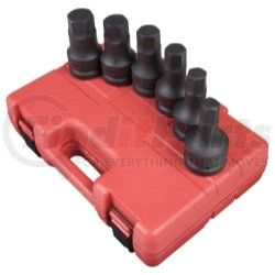 5606 by SUNEX TOOLS - 1" Dr SAE Hex Dr Impact Socket Set, 6Pc