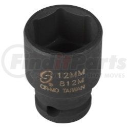 812M by SUNEX TOOLS - 1/4" Drive 6 Point Standard Impact Socket 12mm