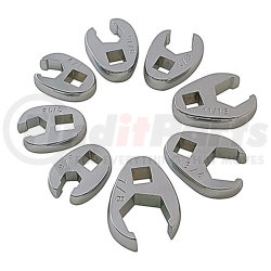 9708 by SUNEX TOOLS - 3/8" Drive, Fully Polished SAE Flare Nut Crowfoot Wrench Set, 8 Pc.