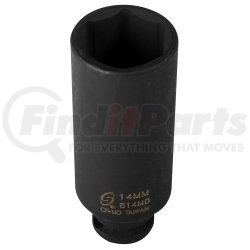 814MD by SUNEX TOOLS - 1/4" Drive 6 Point Deep Impact Socket - 14mm