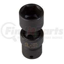 814UM by SUNEX TOOLS - 1/4" Drive 6 Point Universal Impact Socket 14mm