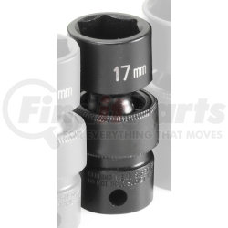 1017UM by GREY PNEUMATIC - 3/8" Drive x 17mm Standard Universal Impact Socket
