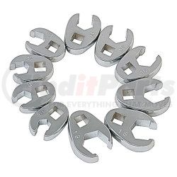 9710M by SUNEX TOOLS - 10 Pc. 3/8" Drive, Fully Polished Metric Flare Nut Crowfoot Wrench Set
