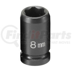 908MS by GREY PNEUMATIC - 1/4" Surface Drive x 8mm Standard Impact Socket