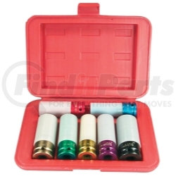 7870 by ASTRO PNEUMATIC - 7 Pc. Chrome Protective Plastic Sleeves and Shallow Broach Impact Socket Set