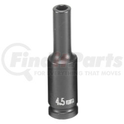 Grey Pneumatic 945MDS Socket 1/41" Deep x 4.5mm Hex Size, 50mm Deep Length, Impact Socket, Type II Shape