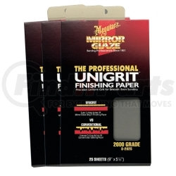 S2525 by MEGUIAR'S - Mirror Glaze® Unigrit® Finishing Paper, 2500 Grit, 25 Sheets