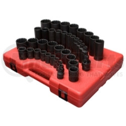 2698 by SUNEX TOOLS - 1/2" Drive, 12 Pt. SAE Master Impact Socket Set, 39 Pc.