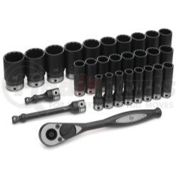 82229MD by GREY PNEUMATIC - 1/2" Dr. 29pc Metric Deep Duo-Socket Set - 12 Point