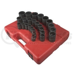 2826 by SUNEX TOOLS - 1/2" Drive 12 Pt. Metric Impact Socket Set, 26 Pc.