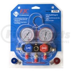 6766 by FJC, INC. - R134a Aluminum Block Manifold Gauge Set