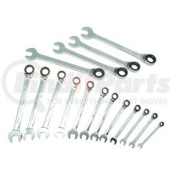 KTI-45600 by K-TOOL INTERNATIONAL - 16 Piece Metric Ratcheting Reversible Wrench Set