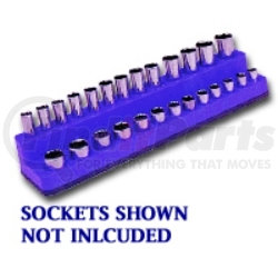 720 by MECHANIC'S TIME SAVERS - 1/4" Dr Shallow/Deep 26-Hole Magnetic Socket Organizer, Neon Blue
