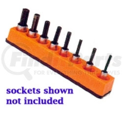 384 by MECHANIC'S TIME SAVERS - 3/8 in. Drive Universal Magnetic Solar Orange Socket Holder 10-19mm