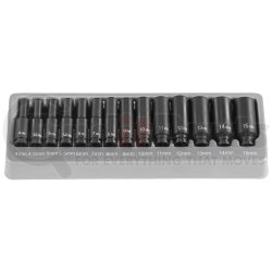9714MD by GREY PNEUMATIC - 14 Pc. 1/4" Surface Drive Deep Metric Set