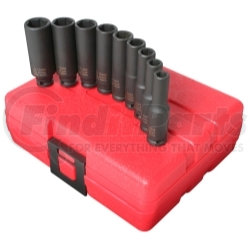 1812 by SUNEX TOOLS - 1/4" Drive Metric Deep Impact Socket Set, 9 Pc.