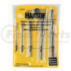 30520 by HANSON - 5 Piece Cobalt Left Hand Mechanics Length High Speed Steel Drill Bit Set