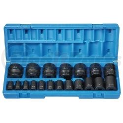 1719 by GREY PNEUMATIC - 19 Pc. 1/2" Drive 12 Point Fractional Impact Socket Set