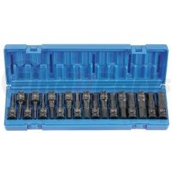 1598HC by GREY PNEUMATIC - 18-Pc. 1/2 in. Drive SAE/Metric Standard Hex Driver Set