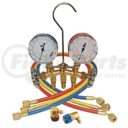 66661 by MASTERCOOL - Brass R134a Manifold Gauge Set with (3) 60" Hoses