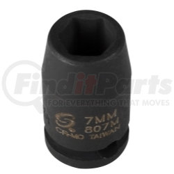 807M by SUNEX TOOLS - 1/4" Drive 6 Point Standard Impact Socket 7mm