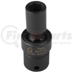 807UM by SUNEX TOOLS - 1/4" Drive 6 Point Universal Impact Socket 7mm