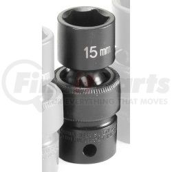 1015UM by GREY PNEUMATIC - 3/8" Drive x 15mm Standard Universal Impact Socket