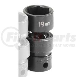 1019UM by GREY PNEUMATIC - 3/8" Drive x 19mm Standard Universal Impact Socket