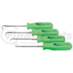 KTI-70075 by K-TOOL INTERNATIONAL - 4 Piece Neon Green Mini Pick Set