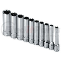 4911 by SK HAND TOOL - 1/4" Dr 6 Pt Deep SAE  Socket Set, 10 Pc