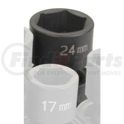 2024UM by GREY PNEUMATIC - 1/2" Drive x 24mm Standard Universal Socket