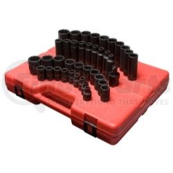 2699 by SUNEX TOOLS - 39 Piece 1/2" Drive 12 Point Metric Master Impact Socket Set