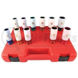 SS4211WP by CHICAGO PNEUMATIC - 11 Piece 1/2" Drive Metric and SAE Wheel Nut Protector Impact Socket Set