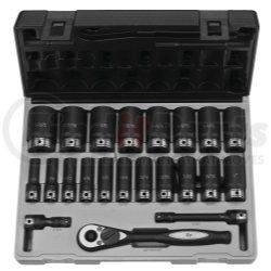 82622D by GREY PNEUMATIC - 22-Piece 1/2 in. Drive 6-Point SAE Deep Duo Impact Socket Set