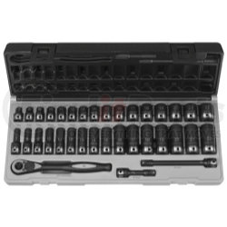 81635MRD by GREY PNEUMATIC - 35-Piece 3/8 in. Drive Standard and Deep Length Metric Duo-Socket Set