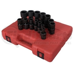 2644 by SUNEX TOOLS - 14 Pc. 1/2” Drive SAE Universal Impact Socket Set