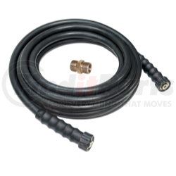 10085573 by APACHE - 3/8" X 50' Black Rubber Pressure Washer Hose Coupled: 3/8" F M22 x F M22 with M M22 Adapter