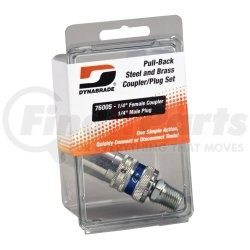 76005 by DYNABRADE - Pull-back Steel and Brass Coupler/Plug Set