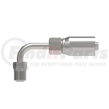 06904E-E04 by WEATHERHEAD - Eaton Weatherhead 069 E Series Crimp Hose Fittings Inverted Male Swivel 90 Tube Elbow