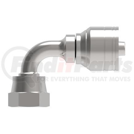 06Z-A24-BG by WEATHERHEAD - Eaton Weatherhead Z Series Crimp Hose Fittings Female ORS Swivel Short Drop 90 Elbow